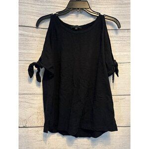 Sanctuary Lou Lou Cold Shoulder Top with Tie Sleeves Size XS